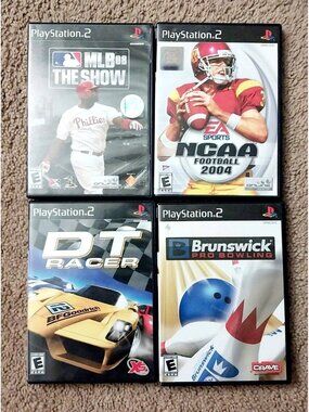 Sony Playstation 2 PS2 Games Lot NCAA Football 2004 Bowling MLB The Show DT Race